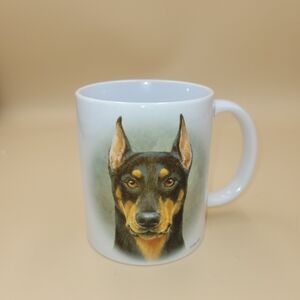 White Mug with Dog Illustration